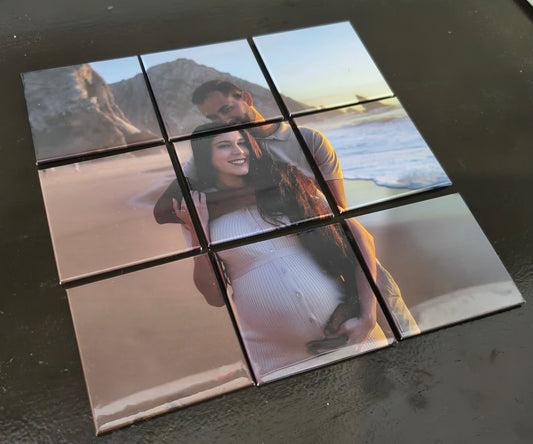 Conjunto de Ímanes para Fotos em Puzzle de 9 Peças