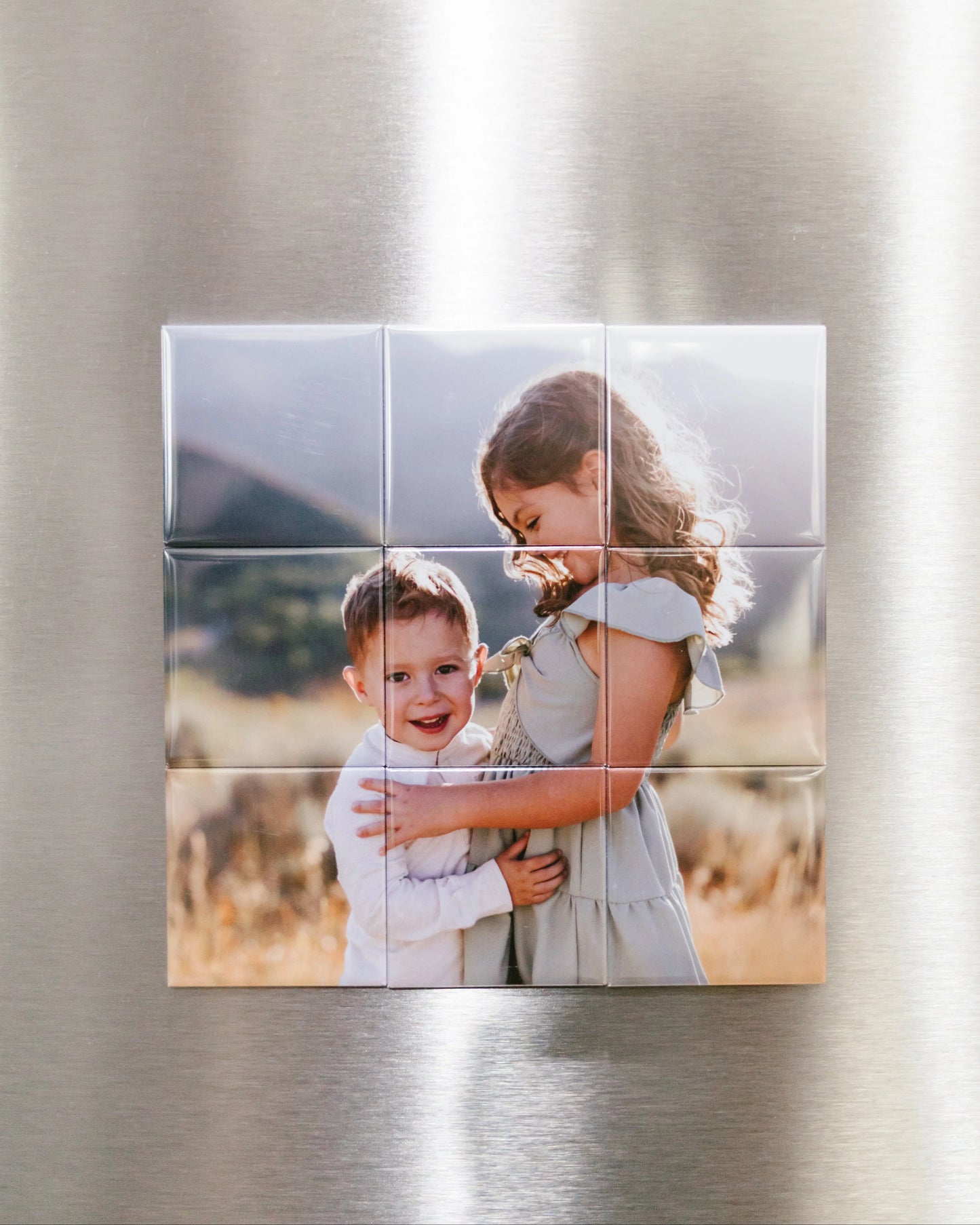Conjunto de Ímanes para Fotos em Puzzle de 9 Peças