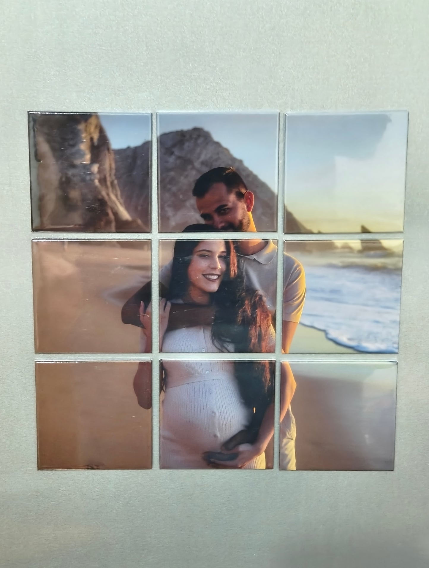 Conjunto de Ímanes para Fotos em Puzzle de 9 Peças