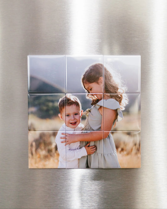 Conjunto de Ímanes para Fotos em Puzzle de 9 Peças
